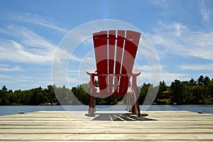 Red Chair On Deck Horizontal