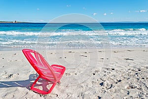 Red chair in Stintino