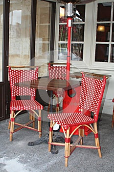 Red chairs photo