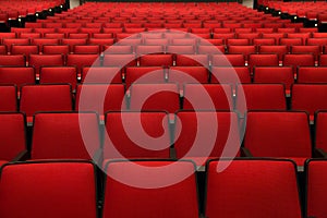 Red Chairs in movie theater