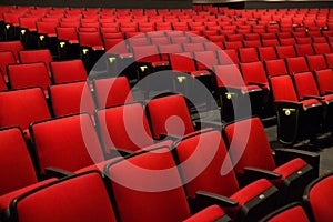 Red Chairs in movie theater