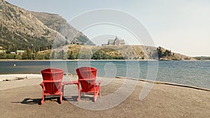 Red Chairs at Waterton National Park