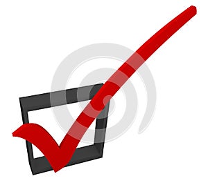 Red Check Mark Box Approved Good Accepted Rating Feedback Survey