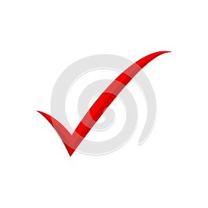 Red check mark icon. Tick symbol, tick icon vector illustration