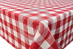 Red Checked Fabric Tablecloth Texture