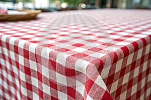 Red Checked Fabric Tablecloth Texture