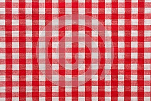 Red Checked Fabric Tablecloth Texture