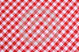 Red checked tablecloth