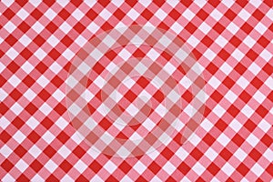 Red checked tablecloth photo