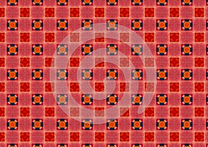 Red Checkered Circles Pattern