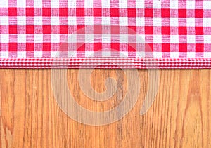 Red checkered fabric Rustic wooden