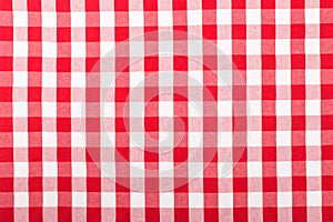 Red checkered tablecloth