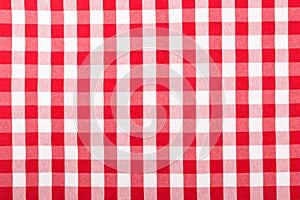 Red checkered tablecloth photo