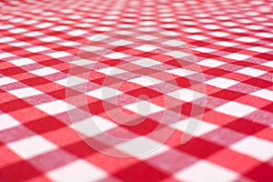 Red checkered tablecloth