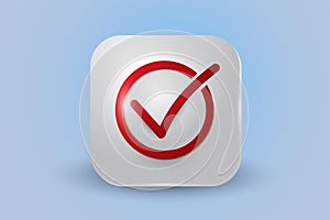 Red checklist 3d icon isolated