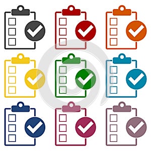 Red Checklist icons set