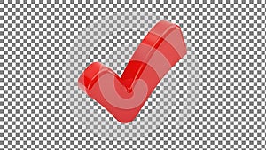 Red Checkmark on Transparent Background