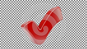 Red Checkmark on Transparent Background