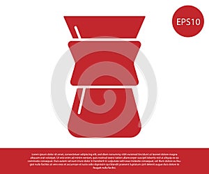 Red Chemex icon isolated on white background. Alternative methods of brewing coffee. Coffee culture. Vector