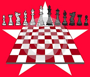 Red Chess Game, Checkmate Cartoon