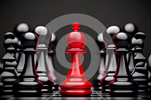 Red chess pawn leadership and growth concept  Generative AI