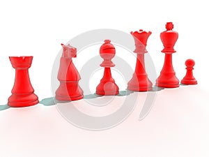 Red chess pieces