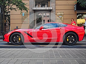 Red Chevrolet Corvette Stingray C7