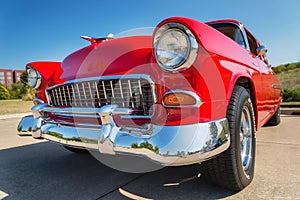 Red 1955 Chevrolet 210