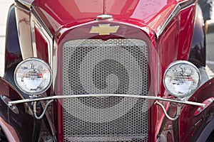 1933 Red Chevy Pickup Truck Grill View