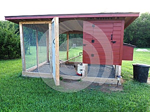 Red chicken coop