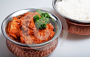 Red chicken curry basmati rice