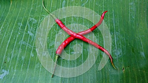 Red chili that forms a cross