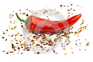 Red chili and ground pepper
