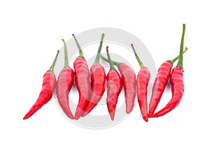 Red chili pepper isolated on white background