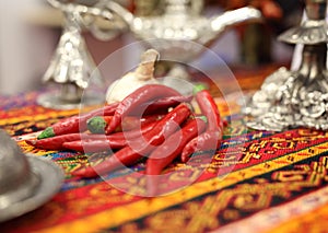 Red Chili pepper on Turkish table