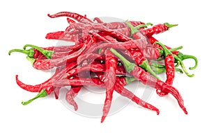 Red chili peppers isolated on white