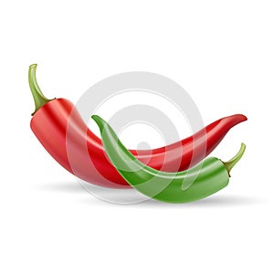 Red Chilli Pepper. Healthy Organic Food Isolated On A White Background.