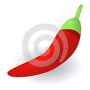 Red chilli pepper icon, isometric style