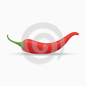 Red chilli pepper isolated on white background