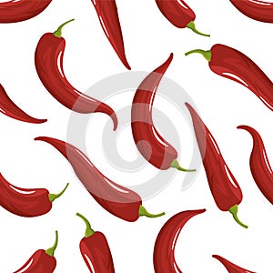 Red Chilli Pepper Seamless Pattern