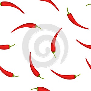 Red chilli pepper seamless pattern