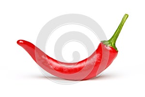 Red chilli pepper on white
