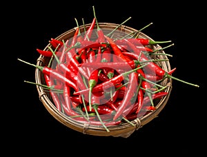 Red chillies in a basket