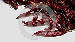Red chillies isolated on white background