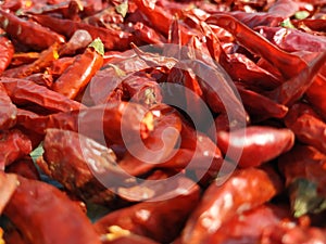 Red chillies Red texture Background. Indian spice Chilli or Capsicum pepper used in spicy food cooking preparation