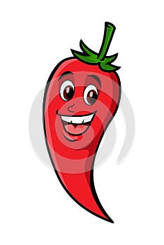 Red chilly cartoon illustration.Hot chilly vector