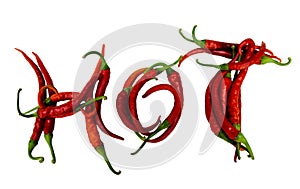 Red chilly peppers letters