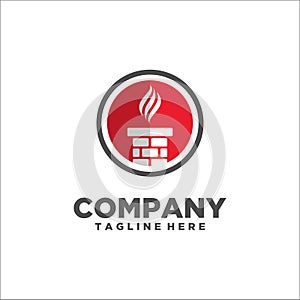 Red chimney Logo Template Vector