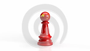 The red Chinese chess on white background  for business concept 3d rendering