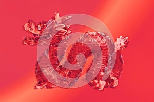 Red chinese Dragon Sculpture backgroiund